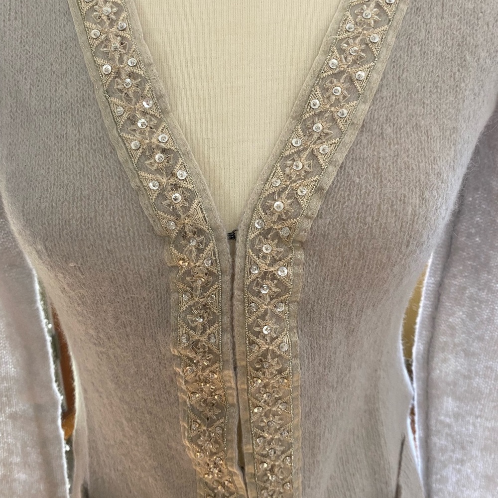 GORGEOUS WRAP LONDON CARDIGAN SWEATER SEQUINS S